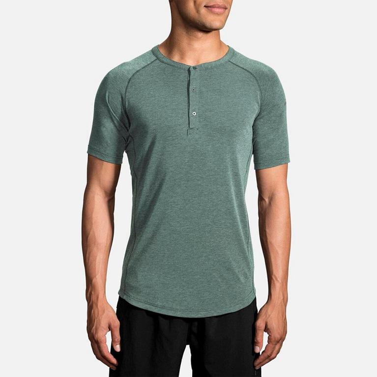 Brooks Cadence Short Sleeve Running Shirt - Men's - Blue (92584-CROG)